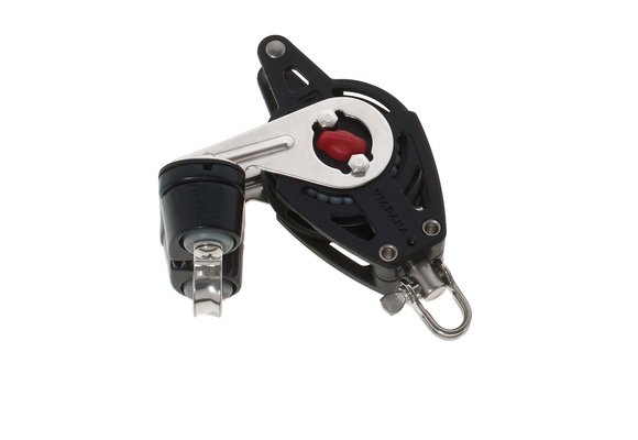 Allpa Aluminium enkelschijfs kogelgelagerd ratelblok (met schootklem & wartel) 10mm