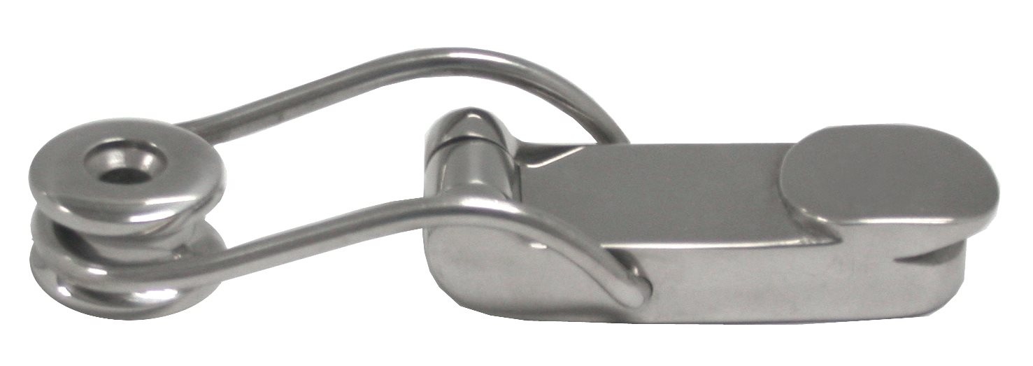 Allpa RVS Bakkist-spansluiting  met verende draadbeugel  A=94mm  B=28mm  C=13mm