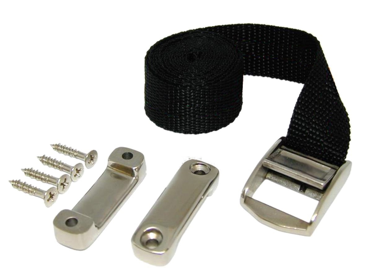 Allpa Spanband met RVS clip en beugel voor tanks & accubakken  25x2300mm (breekkracht 400kg)