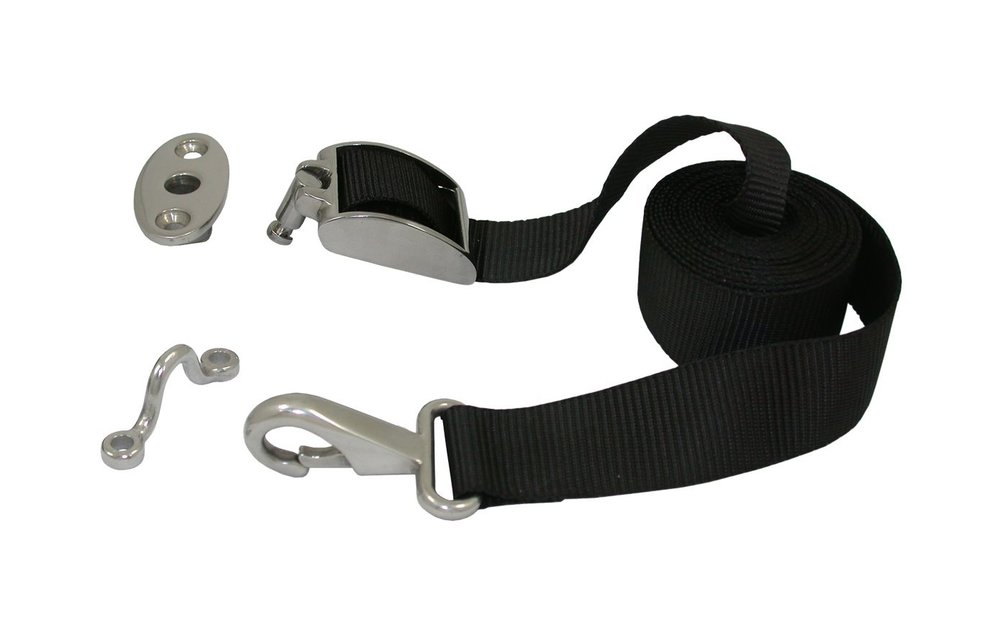 Allpa Spanband met RVS Clip en draaibare quick-connect dekfitting voor bimini top (breekkr. 400kg)