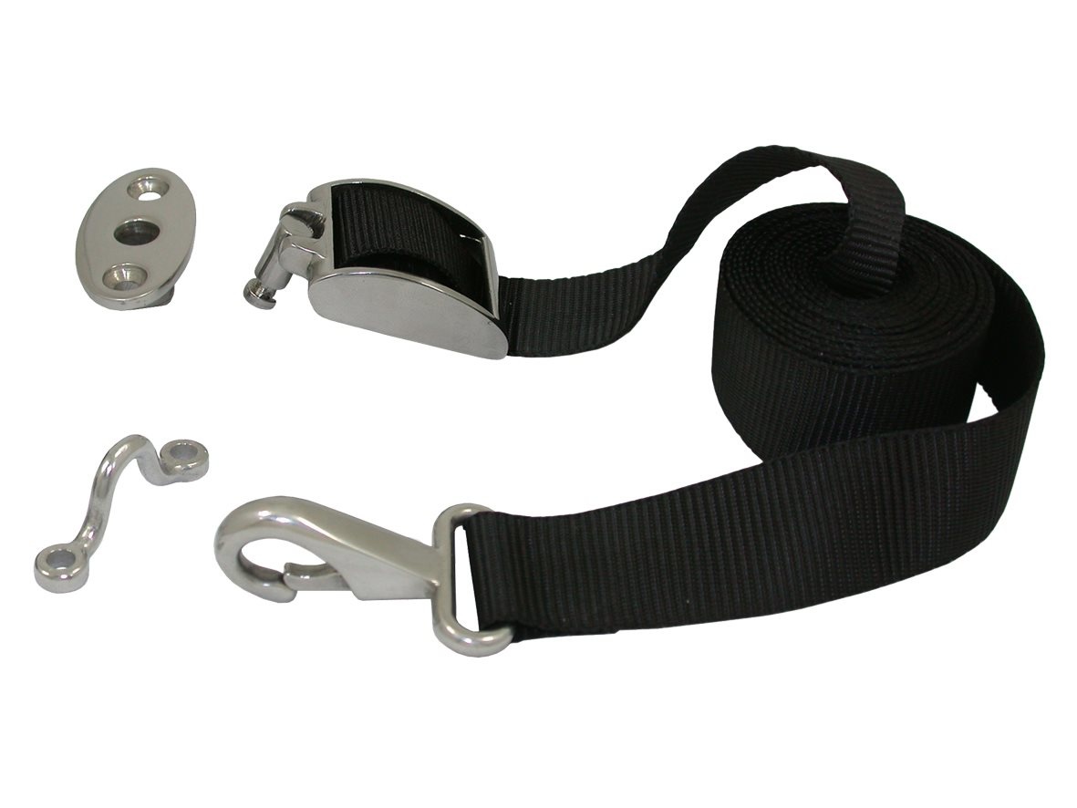 Allpa Spanband met RVS Clip en draaibare quick-connect dekfitting voor bimini top (breekkr. 400kg)