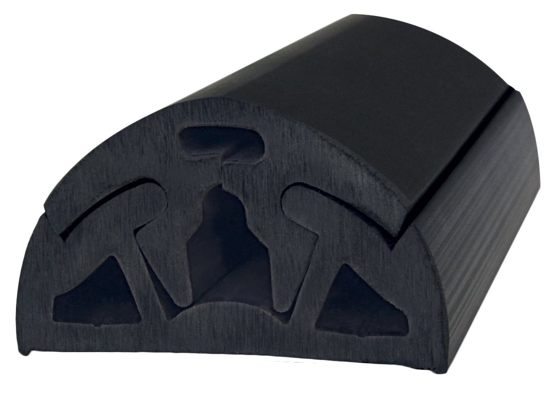 Allpa PVC stootlijst "BINO"  B=90mm  zwart (min. order 12m)