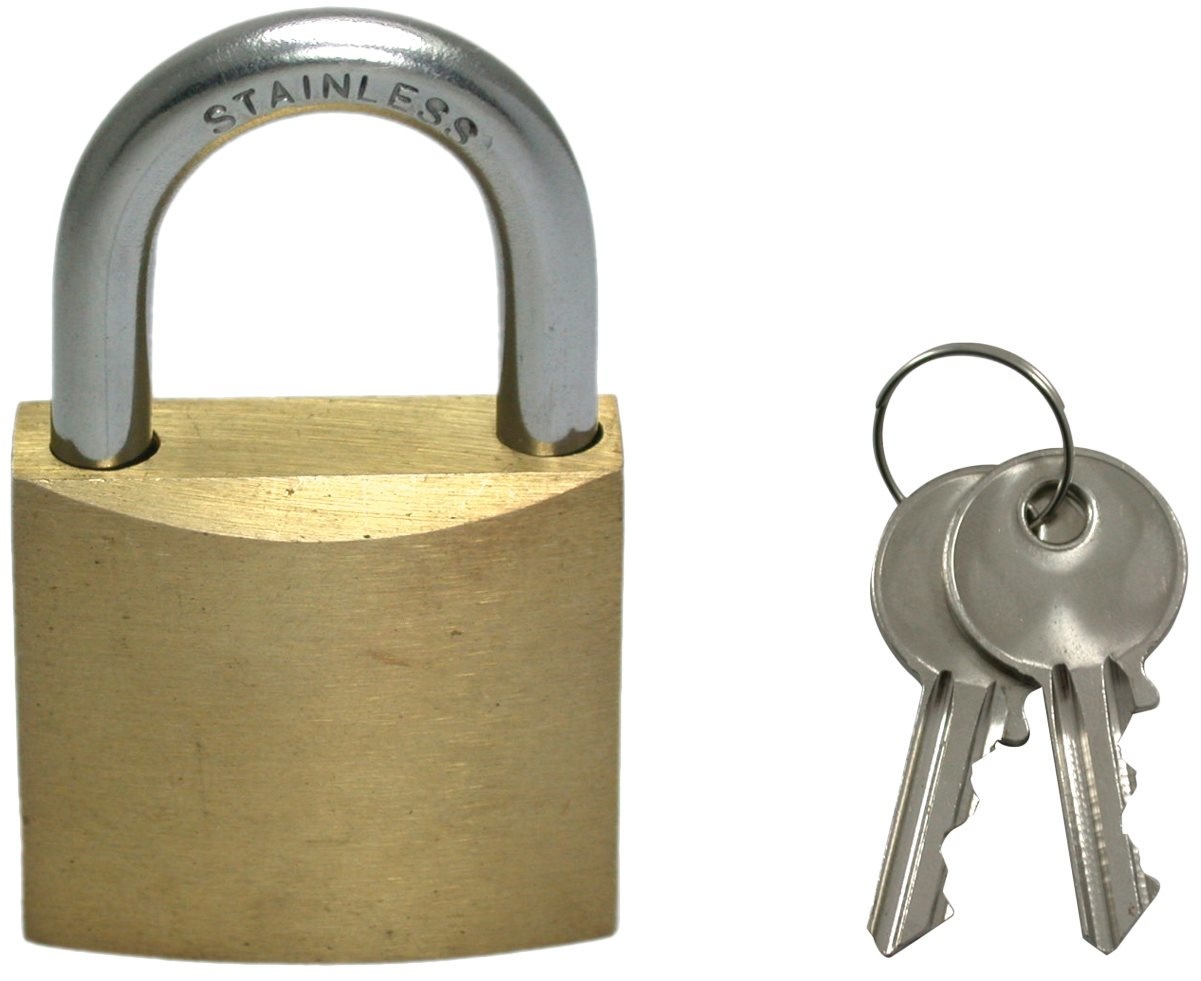 Allpa Messing hangslot met RVS beugel afmetingen 40x33mm