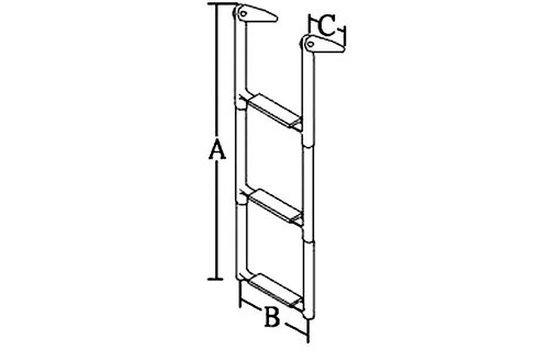 Allpa RVS Telescopische zwemtrap  3-treden max. buis Ø32mm