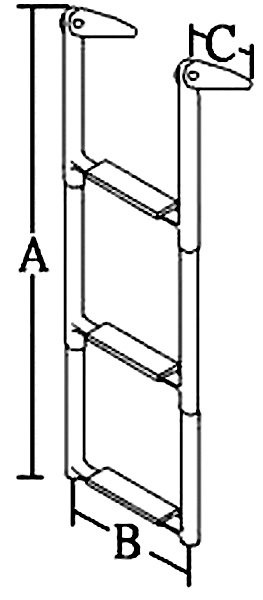 Allpa RVS Telescopische zwemtrap  3-treden max. buis Ø32mm
