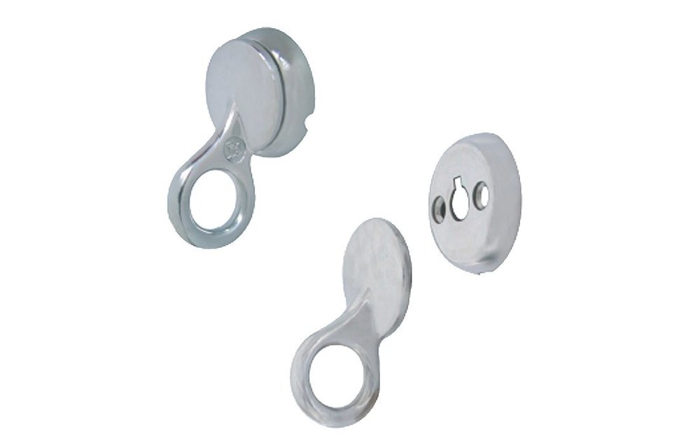 Allpa RVS Fenderooghaakset voor fenders van 100-250mm set van 2x oog & 2x grondplaat
