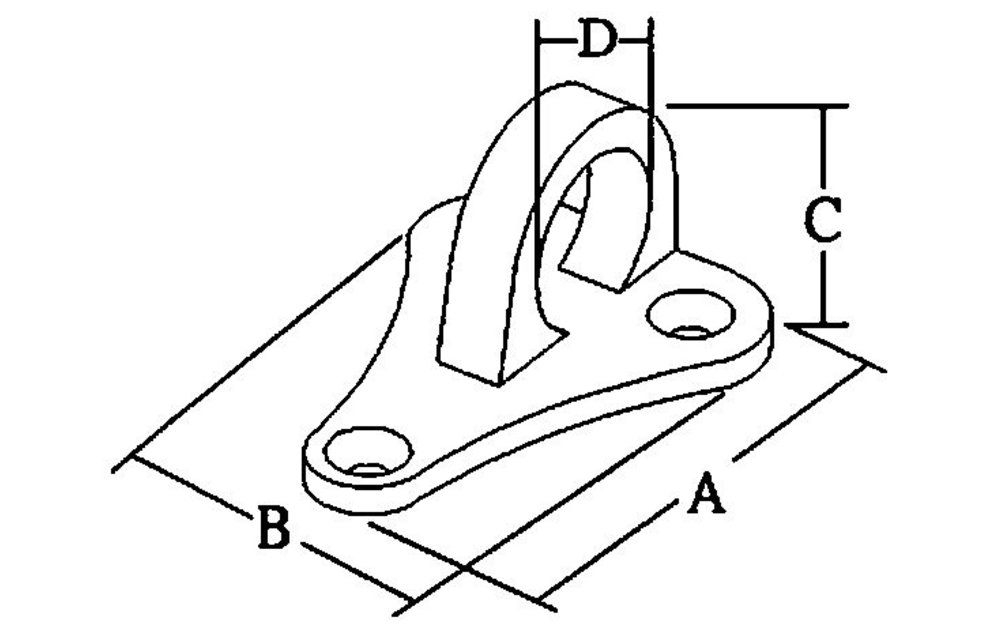Allpa RVS Fenderhaak A=33mm B=29mm C=21mm (per paar) (max. lijn Ø10mm)
