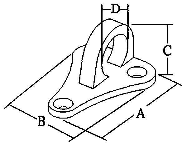 2 stuks RVS Fenderhaak met oog