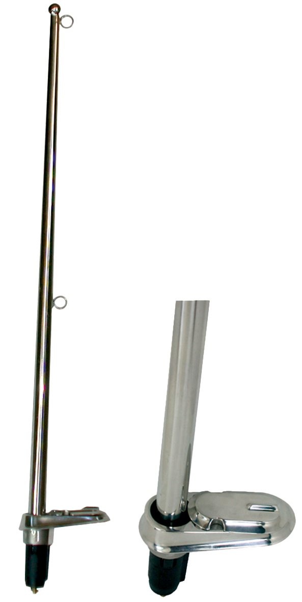 Allpa RVS vlaggenstok  uitneembaar met afsluitbare houder