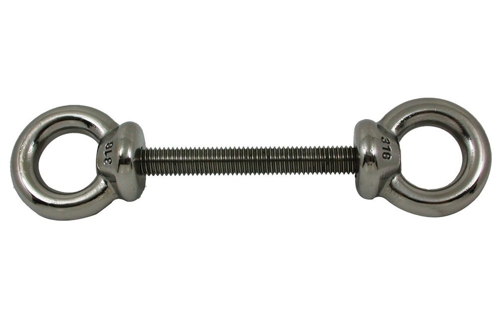 Allpa RVS dubbele ringbout (schroefoog) A=100mm B=10mm C=22mm D=145mm