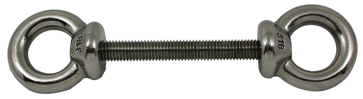 Allpa RVS dubbele ringbout (schroefoog)  A=100mm  B=10mm  C=22mm  D=145mm