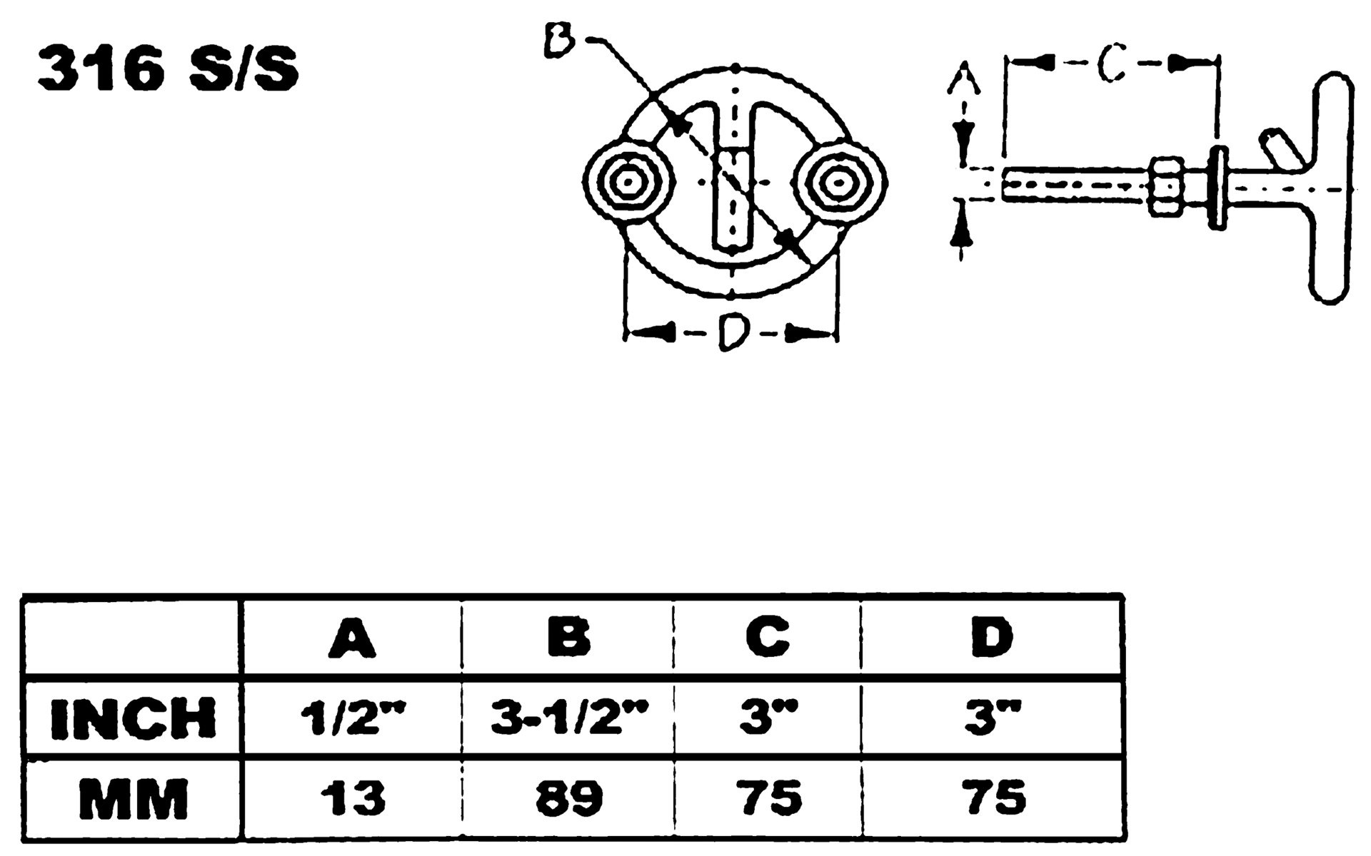 Allpa RVS waterskihaak/ring  materiaal Ø12mm  schroefdraad M10