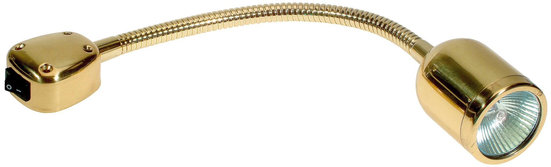 Allpa Messing Kaartleeslamp halogeen 12V / 10W voetplaat Ø86mm met schakelaar