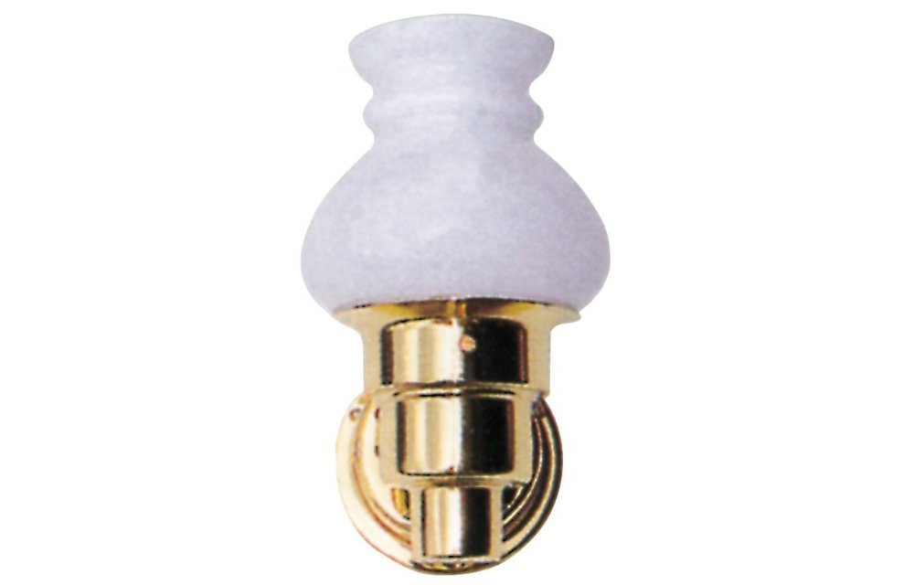 alpa Messing Interieurlamp halogeen wandmontage 12V / 10W basis Ø70mm glas Ø90mm H=175mm