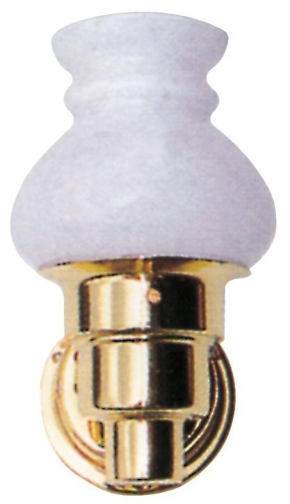 alpa Messing Interieurlamp halogeen wandmontage 12V / 10W basis Ø70mm glas Ø90mm H=175mm