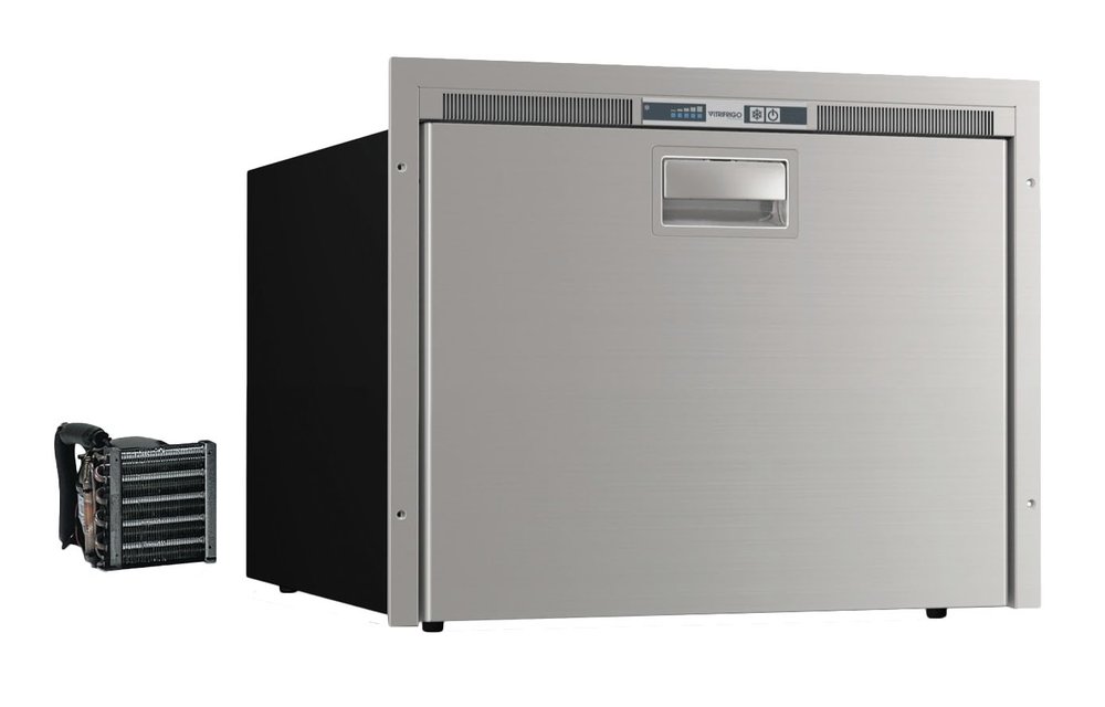 Allpa RVS inbouwvrieslade Sea Drawer DW70BTX 75l 12 / 24V externe compressor ext. compressor