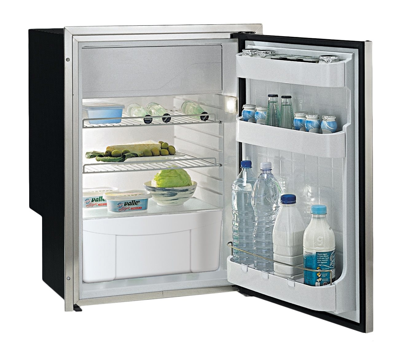 Allpa RVS inbouwkoelkast Sea Steel model C85IX  90l (vriesvak 12 8l)  12/24V  int. compressor