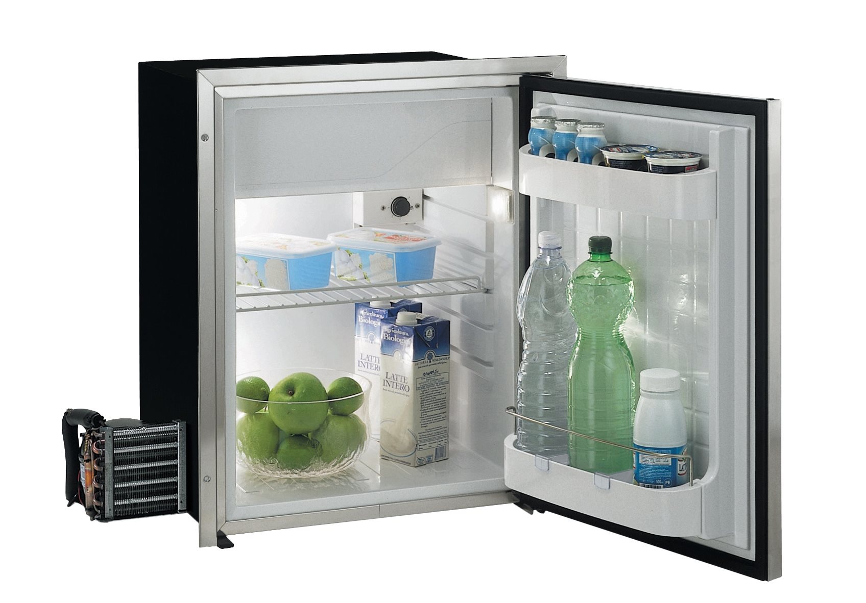 Allpa RVS inbouwkoelkast Sea Steel model C75LX  75l (vriesvak 10 2l)  12/24V  ext. compressor