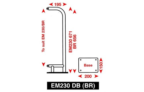 Echomax 230-(BR)DB Bevestigingsbeugel voor dekmontage