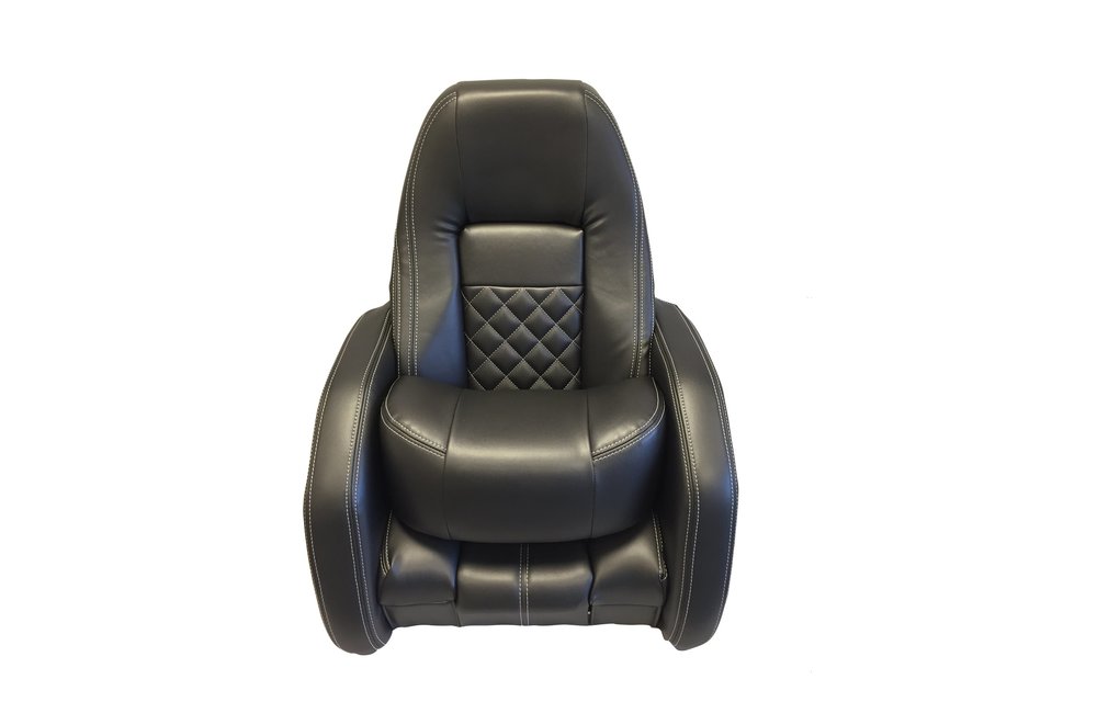 Allpa Stuurstoel model Race Pro Flip-Up antraciet met witte stiksels