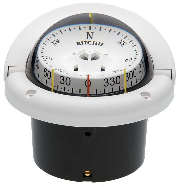 Ritchie Kompas model Helmsman  HF-743W  12V  inbouwkompas  roos Ø95mm / 5º  wit