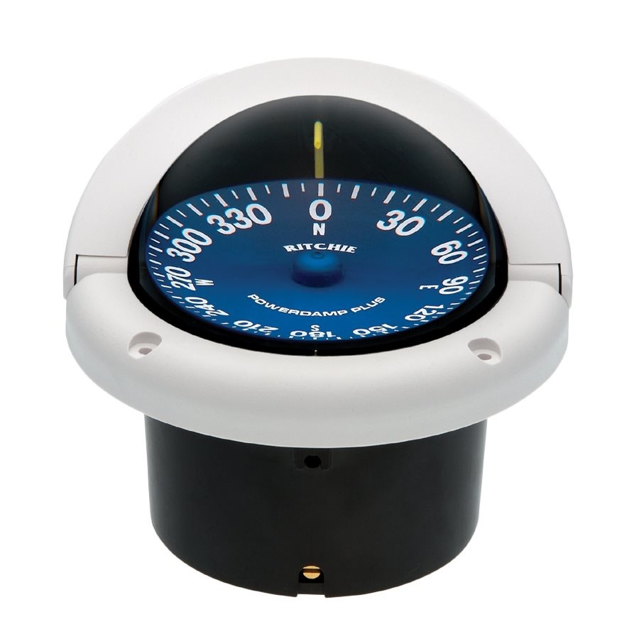 Ritchie Kompas model Supersport SS-1002  12V  inbouwkompas  roos Ø93 5mm / 5º  wit