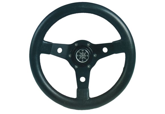 Allpa 3-Spaaks stuurwiel Delfino zwart aluminium met zwarte vinyl rand  31 cm