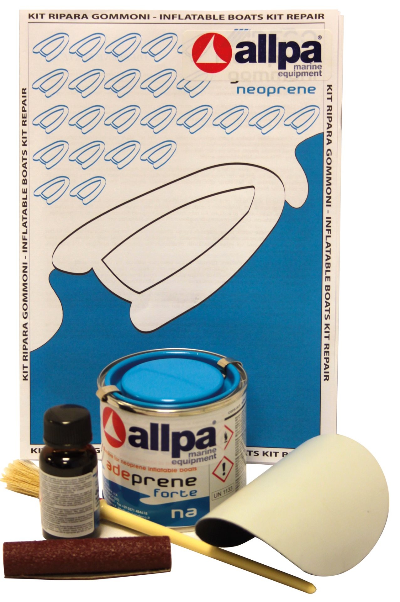 Lijmset 2-Componenten reparatieset voor Neopreen-Hypalon boten lichtgrijs