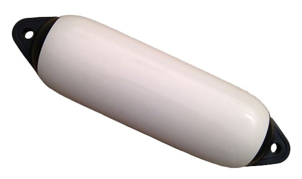 Allpa Fender model Orca Ø100mm L=450mm wit met zwarte kop (maat 1) opblaasbaar met kogelventiel