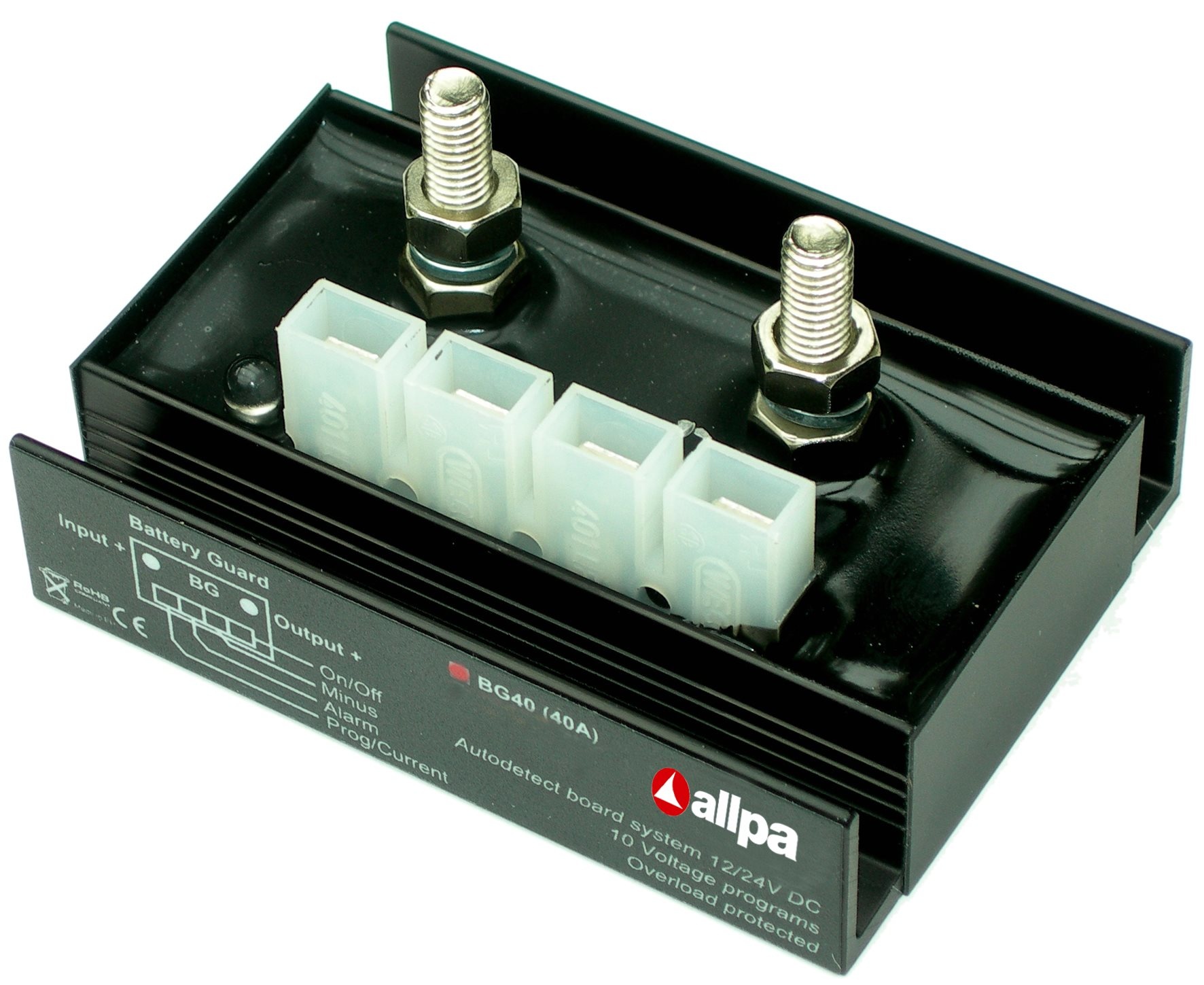 Allpa Battery Guard model BG-40  12 / 24V  max. belasting 40-45A  piekstroom 120A@12V