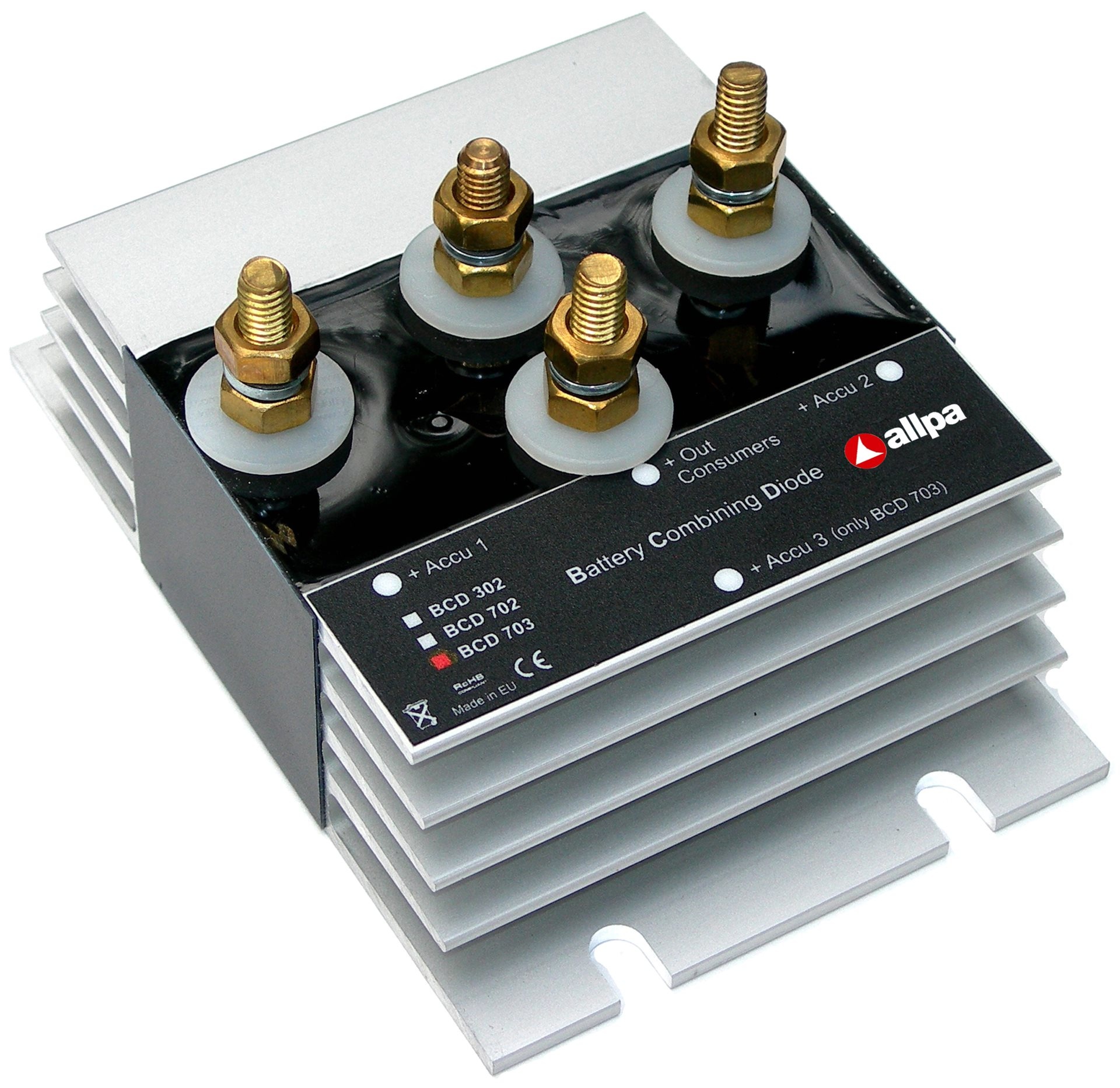 Schottky Batterie combining diodeblok 2-uitgangen