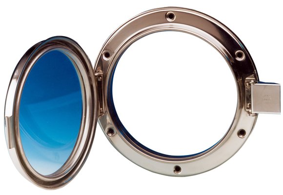 Allpa RVS Patrijspoort  Ø215mm  openklapbaar model met gehard glas  gatmaat Ø166mm