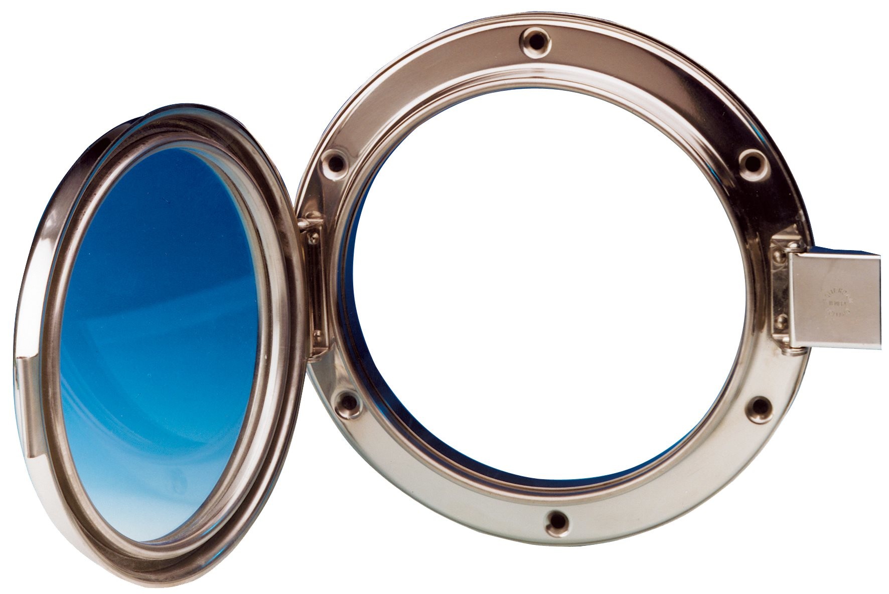 Allpa RVS Patrijspoort  Ø215mm  openklapbaar model met gehard glas  gatmaat Ø166mm