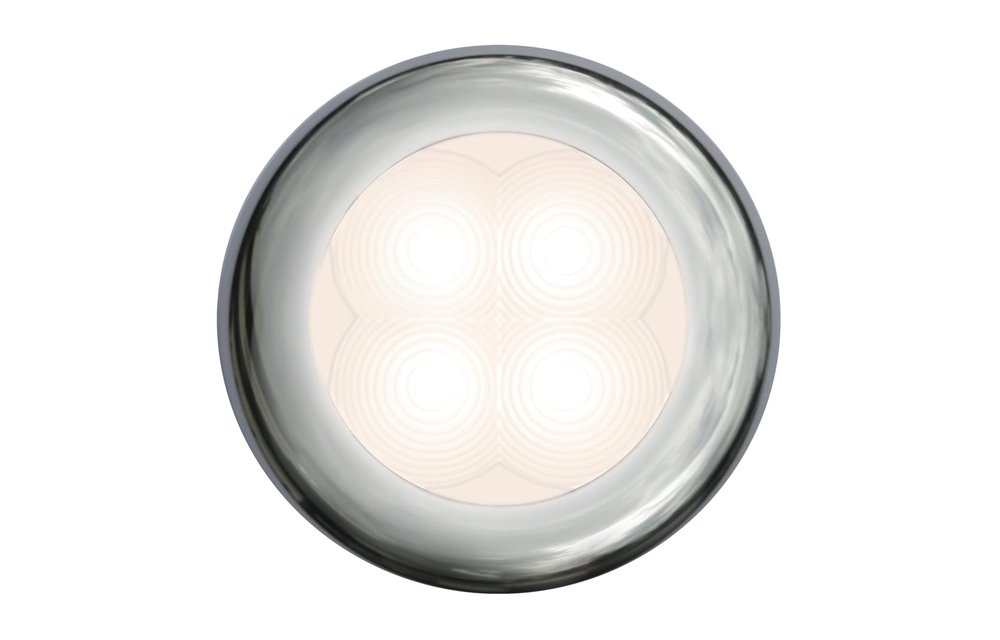 Hella Slim-Line ROUND Oriëntatieverlichting wit 12V LED RVS vergulde rand Ø72mm