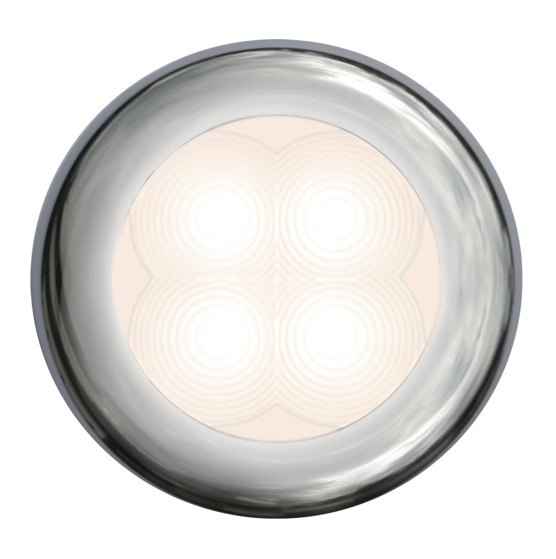 Hella Slim-Line ROUND Oriëntatieverlichting wit 12V LED RVS vergulde rand Ø72mm