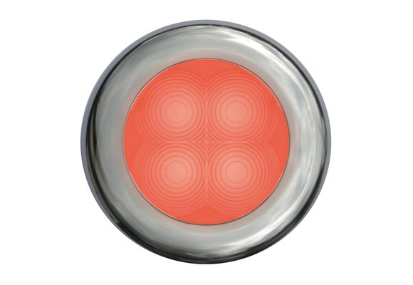 Hella Slim-Line ROUND OriÃ«ntatieverlichting  rood  12V LED  RVS vergulde rand  Ø72mm