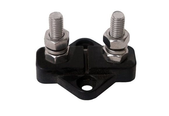 Allpa Geïsoleerde aansluitbout  twin  tinnenplaat op ABS basis  2x 10mm  zwart