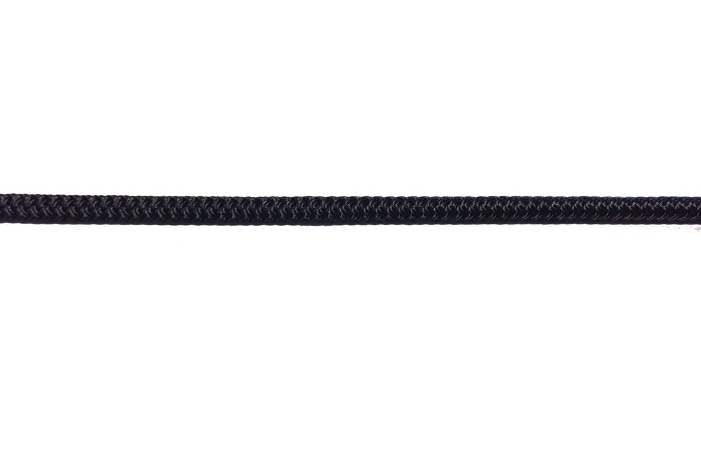 Allpa 16-Voudig gevlochten landvast met handgemaakte oogsplits 8mm  zwart  L=6,5Mtr