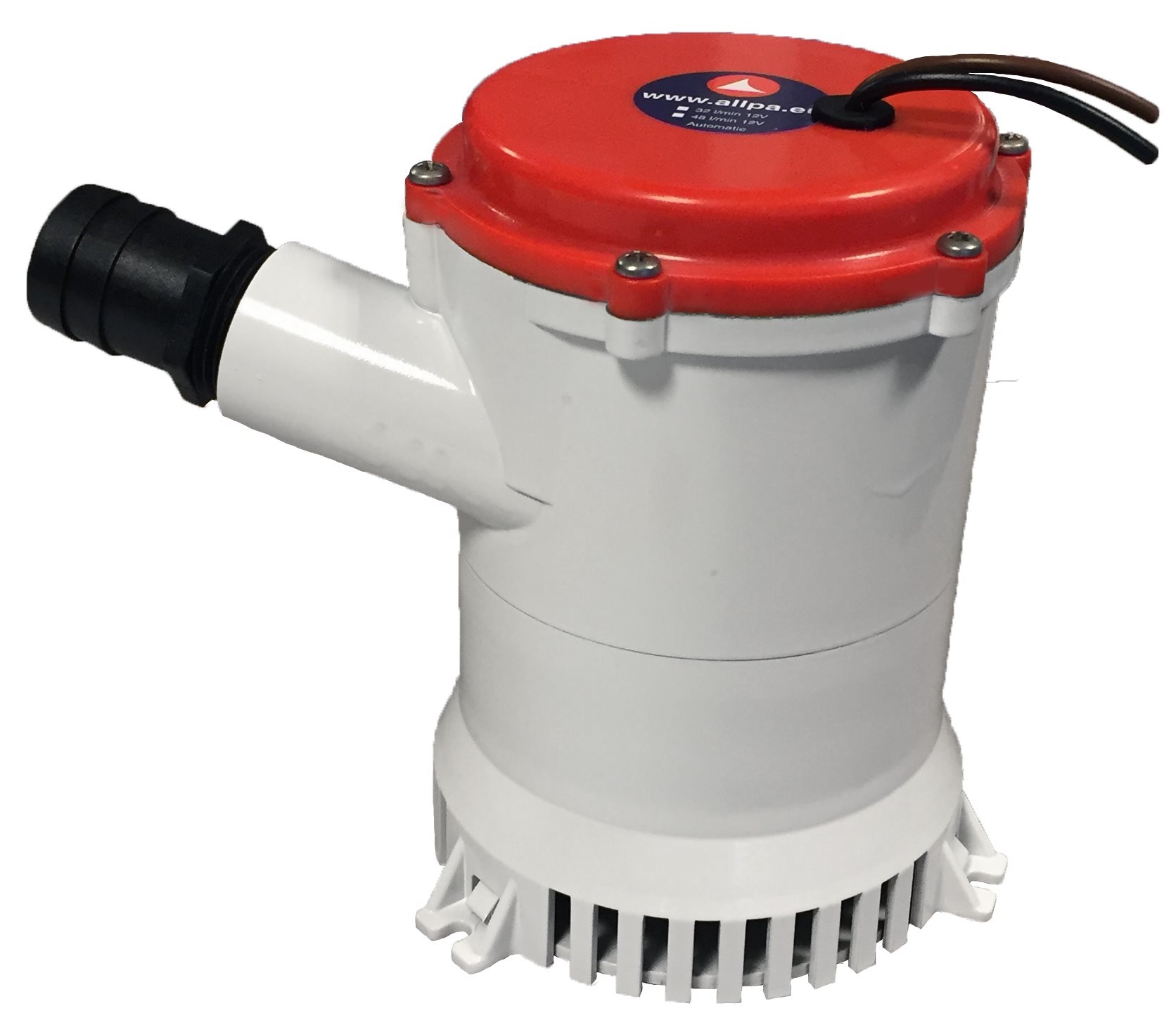 Allpa Heavy Duty bilgepomp 135l/min  24V  4.5A  Ø 32+38mm-slangaansluiting