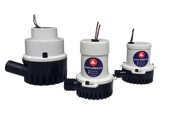 Allpa Maxi bilgepomp 75l/min  12V  4.0A  Ø 29mm-slangaansluiting