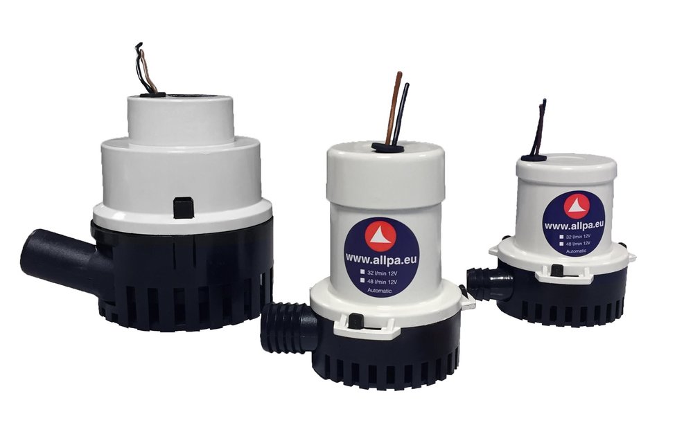 Allpa Mini bilgepomp 27l/min  12V  1.8A  Ø 19mm-slangaansluiting