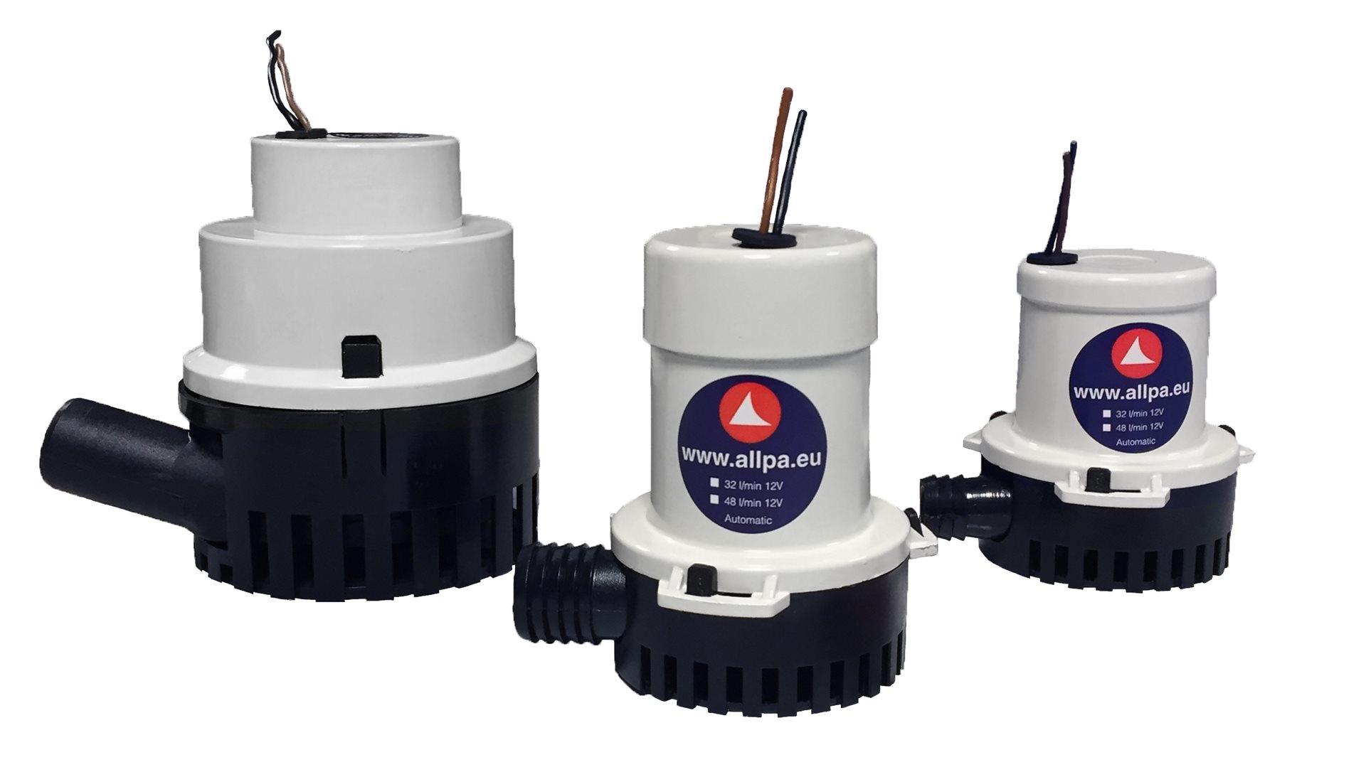 Allpa Mini bilgepomp 27l/min  12V  1.8A  Ø 19mm-slangaansluiting