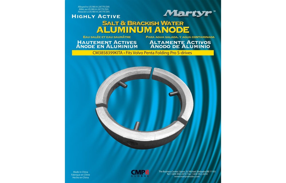 Allpa Aluminium Anode kit Volvo folding Prop 3-blads