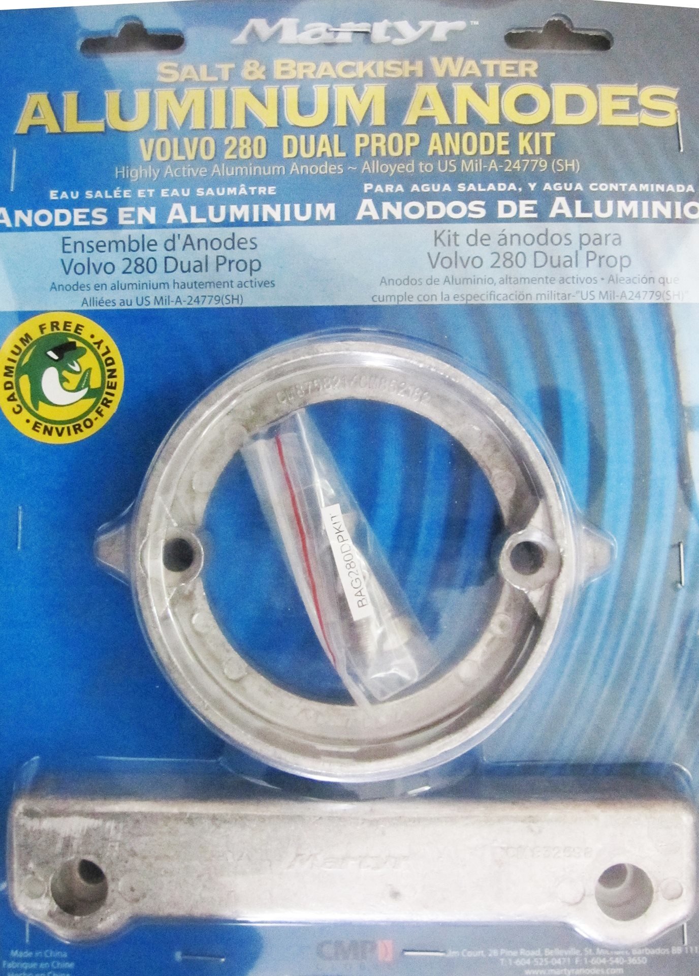 Allpa Aluminium Anode kit Volvo 280 Dual Prop