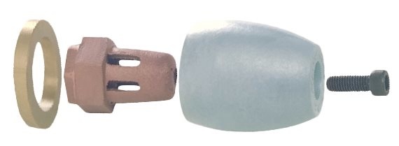 Propeller-moer-anode 3/4 NC10 compleet