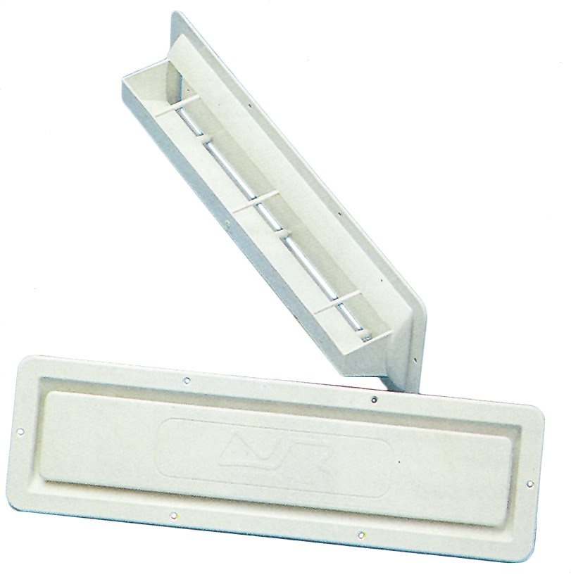 Allpa Kunststof Ventilatierooster  inbouw type met waterkering  420x120mm  wit