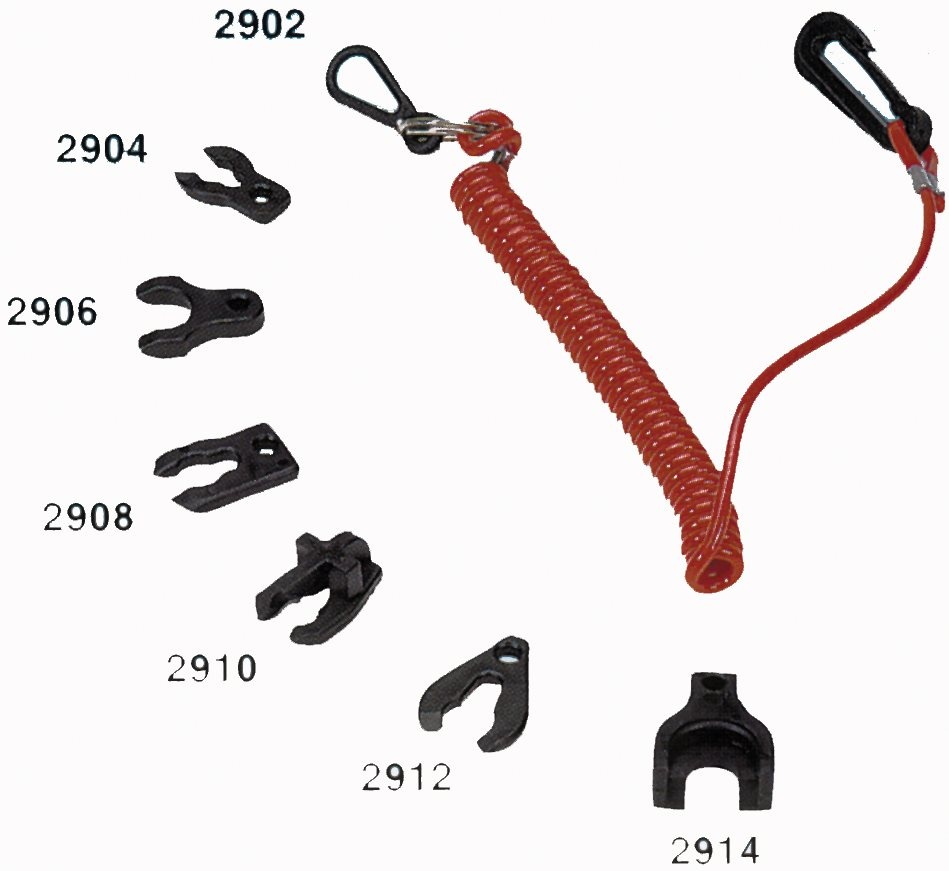 Allpa Noodstopclip met spiraalsnoer voor OMC/Johnson/Evinrude