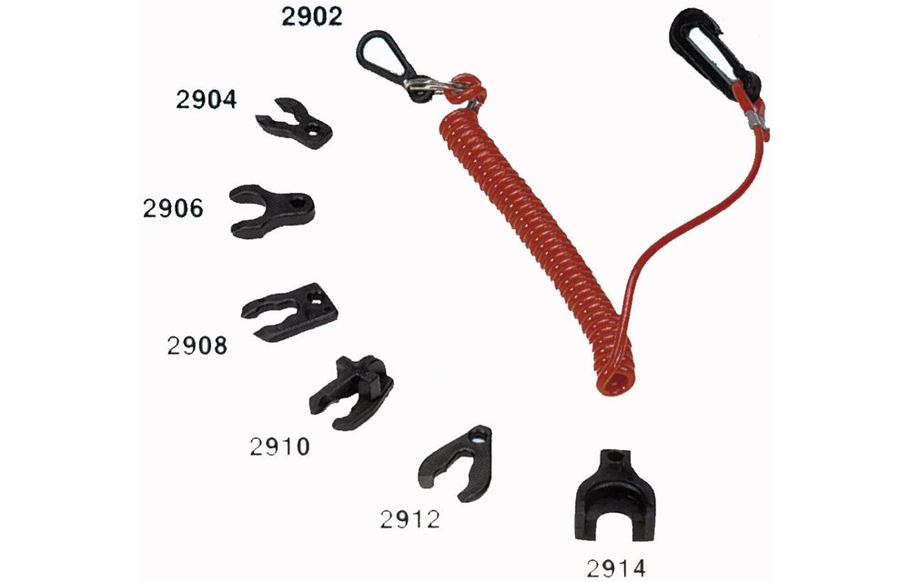 Allpa Noodstopclip met spiraalsnoer voor Mariner/Tohatsu