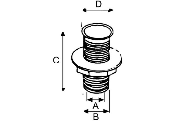 Allpa Kunststof doorvoer (loospijp)  Ø22mm  L=155mm  zwart