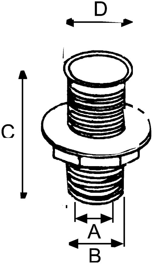 Allpa Kunststof doorvoer (loospijp)  Ø22mm  L=155mm  zwart
